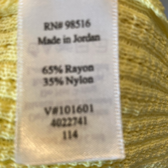 Coldwater Creek Oversized L Yellow Open-Front Women's Sweater - Picture 5 of 6